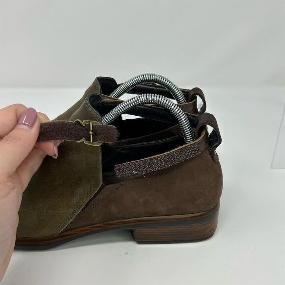 NAOT Kamsin Brown & Olive Green Leather Heeled Ankle Boots Size 41 Casual - Picture 8 of 14